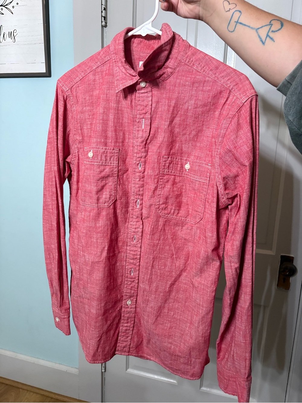 Sonoma Men's Red Button-Up Dress Shirt